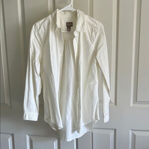 Chico’s White Corduroy Button Down Shirt